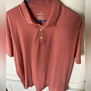 Tommy John SZ XL Men's salmon color polo shirt